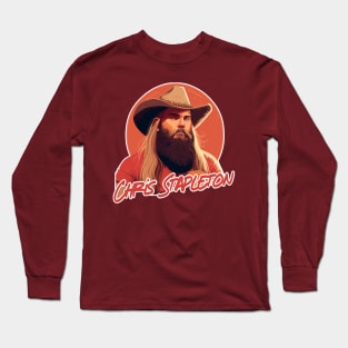 Chris Stapleton // Retro Style Fan Artwork Long Sleeve T-Shirt